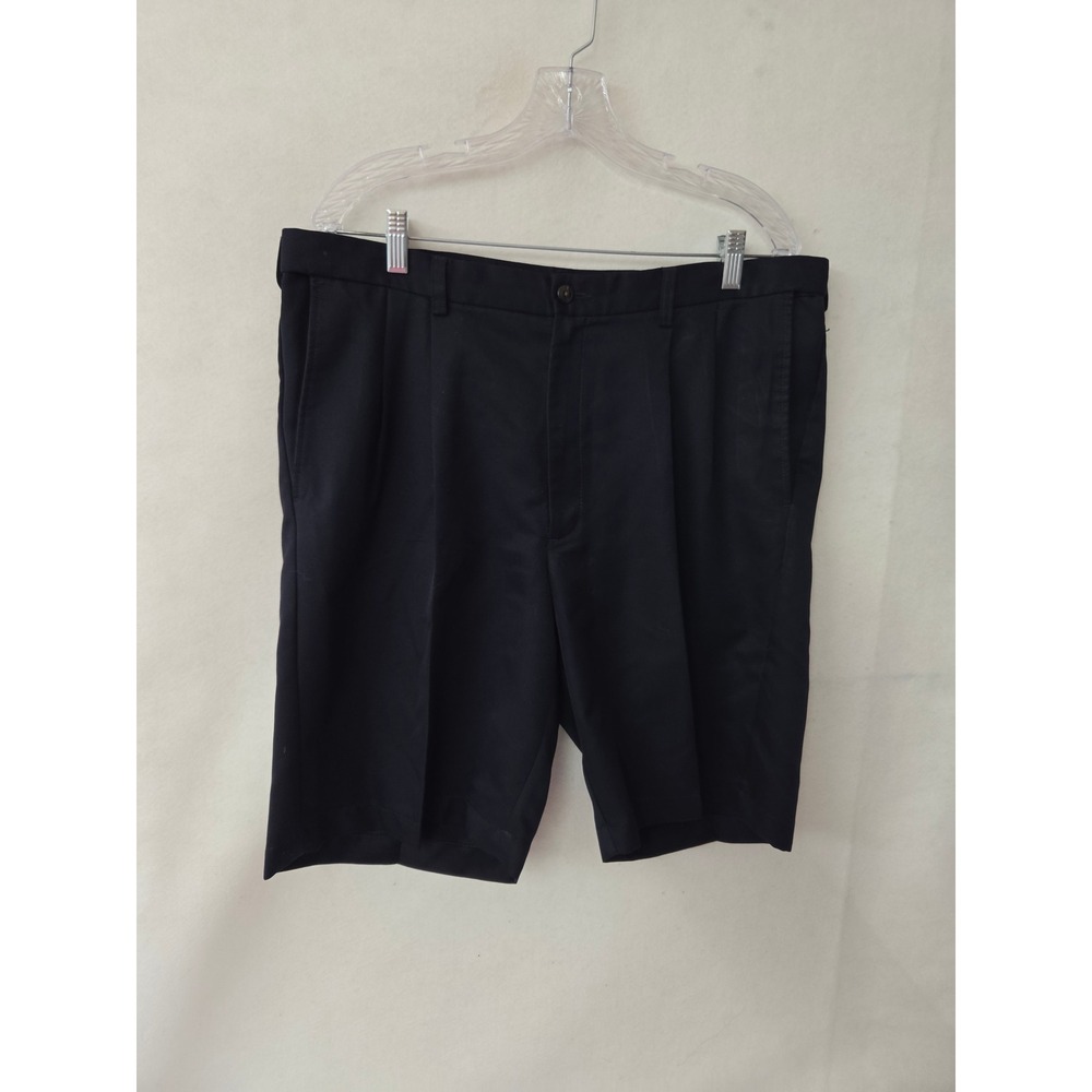Haggar Mens Black Double Pleated Dress Golf Shorts Size 36 9 Inseam 1009698